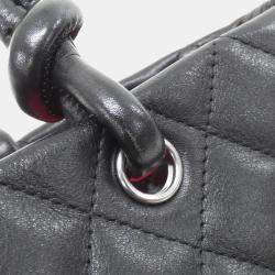 Pre Owned Chanel Cambon Ligne Black Leather Tote Bag