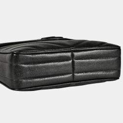 Pre Owned Chanel Chevron Black Caviar Leather Shoulder Bag