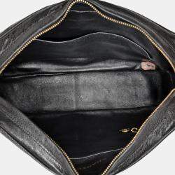 Pre Owned Chanel Chevron Black Caviar Leather Shoulder Bag