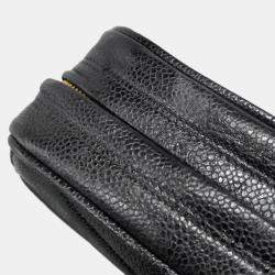 Pre Owned Chanel Chevron Black Caviar Leather Shoulder Bag