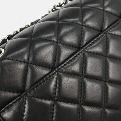 Pre Owned Chanel Geometric Flap Black Lambskin Chain Shoulder Bag