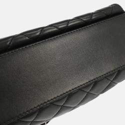 Pre Owned Chanel Geometric Flap Black Lambskin Chain Shoulder Bag