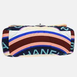 Pre Owned Chanel Flap Multicolour Satin Quilted Printed Shoulder Bag