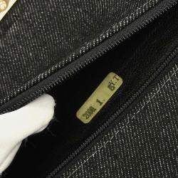 Pre Owned Chanel Classic Double Flap Medium Black Denim Shoulder Bag