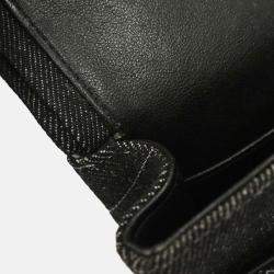 Pre Owned Chanel Classic Double Flap Medium Black Denim Shoulder Bag