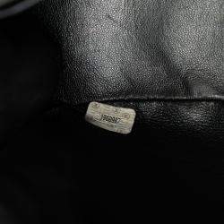 Pre Owned Chanel Black Quilted Lambskin Half Moon Single Flap