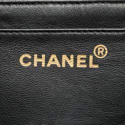 Pre Owned Chanel Black Quilted Lambskin Half Moon Single Flap