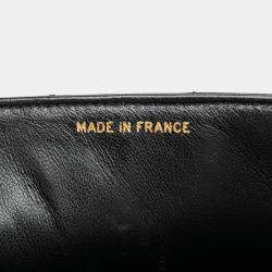 Pre Owned Chanel Black Quilted Lambskin Half Moon Single Flap