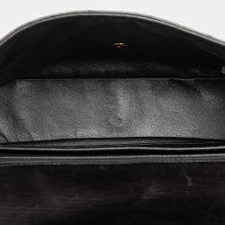 Pre Owned Chanel Black Quilted Lambskin Half Moon Single Flap