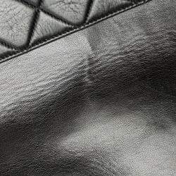 Pre Owned Chanel Black Quilted Lambskin Half Moon Single Flap