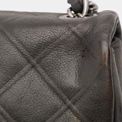 Pre Owned Chanel Grey Embossed Calfskin New Chic Flap