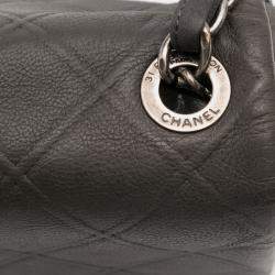 Pre Owned Chanel Grey Embossed Calfskin New Chic Flap
