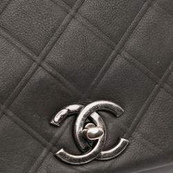 Pre Owned Chanel Grey Embossed Calfskin New Chic Flap