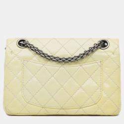 Pre Owned Chanel Yellow Mini Reissue 2.55 Patent Double Flap