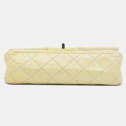 Pre Owned Chanel Yellow Mini Reissue 2.55 Patent Double Flap