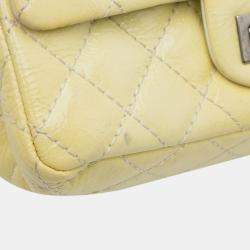 Pre Owned Chanel Yellow Mini Reissue 2.55 Patent Double Flap