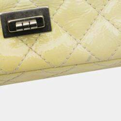 Pre Owned Chanel Yellow Mini Reissue 2.55 Patent Double Flap