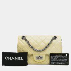 Pre Owned Chanel Yellow Mini Reissue 2.55 Patent Double Flap