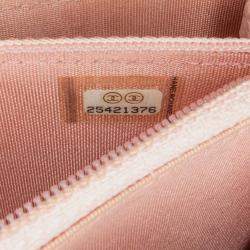 Pre Owned Chanel Pink Quilted Caviar Square Boy Wallet On Chain