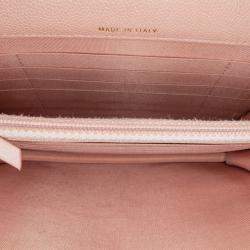 Pre Owned Chanel Pink Quilted Caviar Square Boy Wallet On Chain
