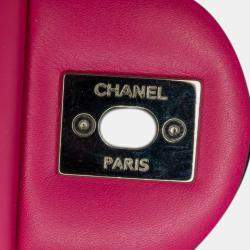 Pre Owned Chanel Pink Paris Seoul Small Rubber Coco Rain Flap