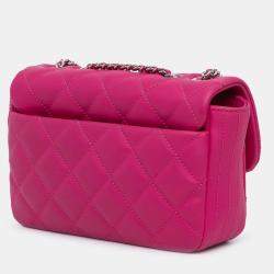 Pre Owned Chanel Pink Paris Seoul Small Rubber Coco Rain Flap