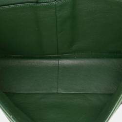 Pre Owned Chanel Green Jumbo Classic Patent Double Flap