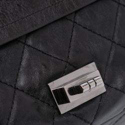 Pre Owned Chanel Black Reissue 2.55 Aged Calfskin Double Flap 227