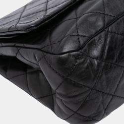 Pre Owned Chanel Black Reissue 2.55 Aged Calfskin Double Flap 227