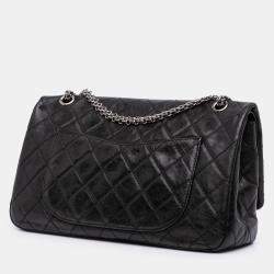 Pre Owned Chanel Black Reissue 2.55 Aged Calfskin Double Flap 227
