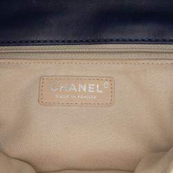 Pre Owned Chanel Blue Mini Double Stitch Hamptons Flap