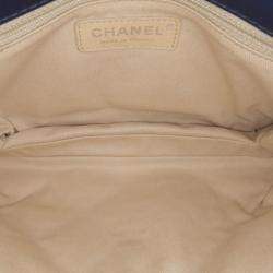 Pre Owned Chanel Blue Mini Double Stitch Hamptons Flap