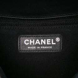 Pre Owned Chanel Black Blue Medium Bicolor Quilted Calfskin Flap