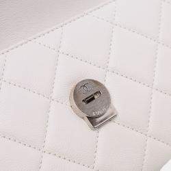 Pre Owned Chanel White Small Quilted Caviar My Everything Flap