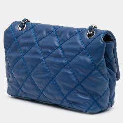 Pre Owned Chanel Blue Small Calfskin Love Me Tender Flap
