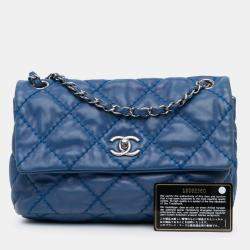 Pre Owned Chanel Blue Small Calfskin Love Me Tender Flap
