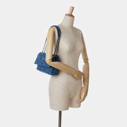 Pre Owned Chanel Blue Small Calfskin Love Me Tender Flap