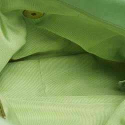 Pre Owned Chanel Light Green Quilted Leather Large 19 Flap Bag