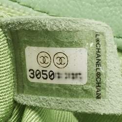 Pre Owned Chanel Light Green Quilted Leather Large 19 Flap Bag