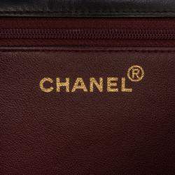Pre Owned Chanel Black Medium CC Quilted Lambskin Single Flap