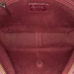 Pre Owned Chanel Red Paris Edinburgh Medium Calfskin Coco Sporran Flap