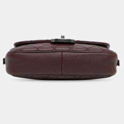 Pre Owned Chanel Red Paris Edinburgh Medium Calfskin Coco Sporran Flap