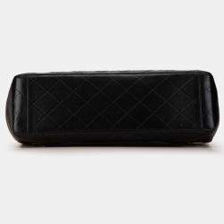 Pre Owned Chanel Black Maxi XL Classic Lambskin Single Flap