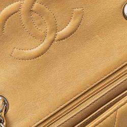 Pre Owned Chanel Brown Mini Square Classic Lambskin Single Flap