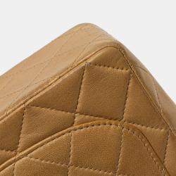 Pre Owned Chanel Brown Mini Square Classic Lambskin Single Flap