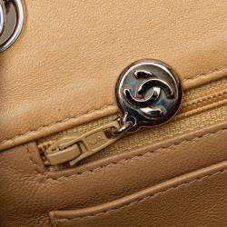 Pre Owned Chanel Brown Mini Square Classic Lambskin Single Flap