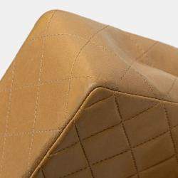 Pre Owned Chanel Brown Mini Square Classic Lambskin Single Flap