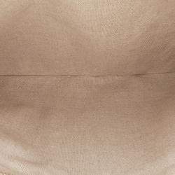 Pre Owned Chanel Cream XL Printed Canvas and Striped Lambskin Foldover Clutch