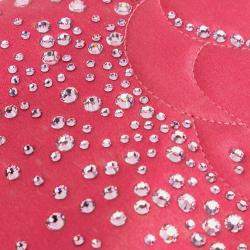Pre Owned Chanel Pink Satin Diamante Camellia Clutch with Chain