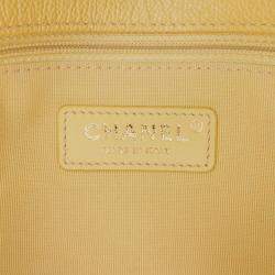 Pre Owned Chanel Yellow Small Quilted Caviar Chain Melody Flap